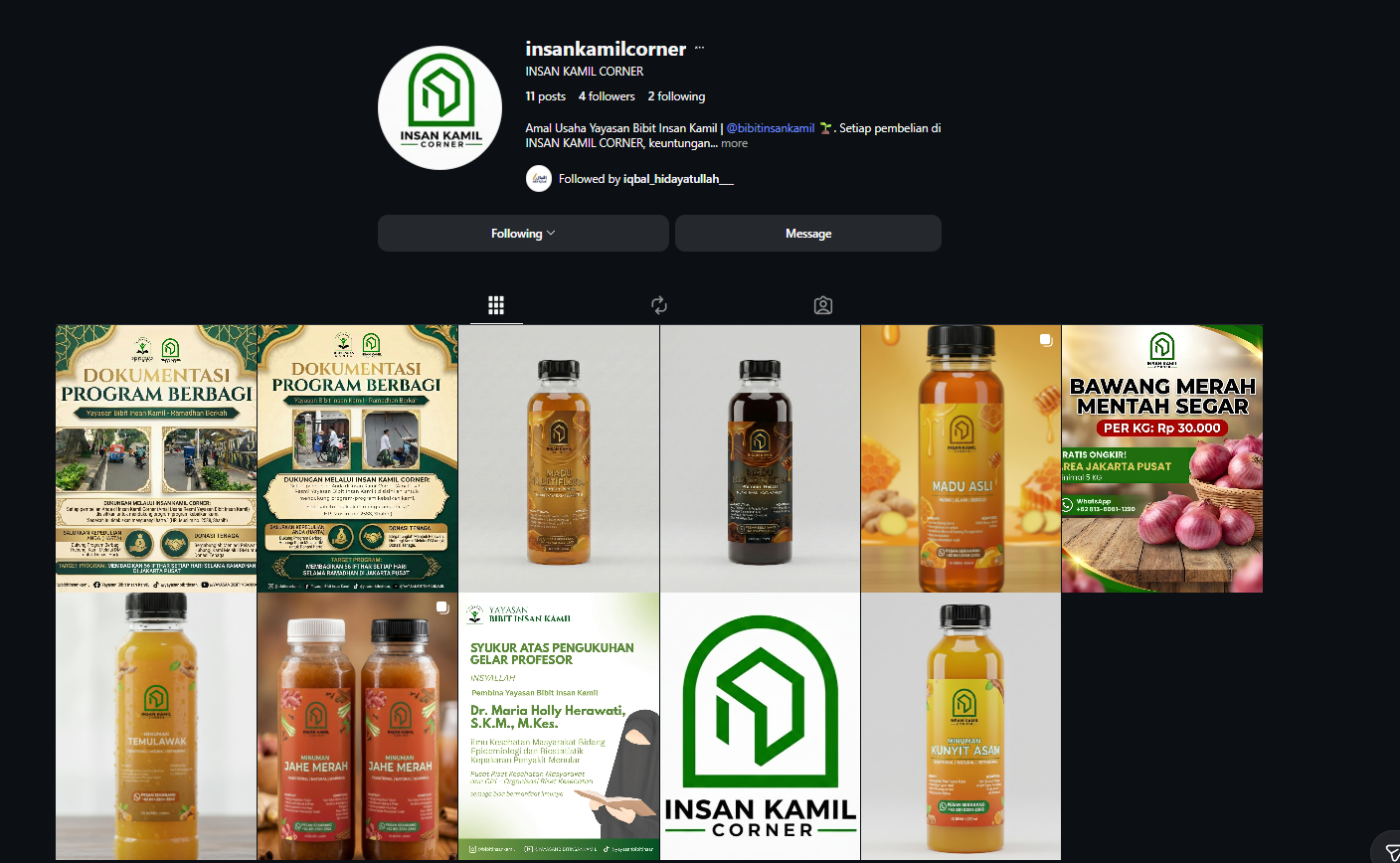 Produk Madu & Herbal Insan Kamil Corner